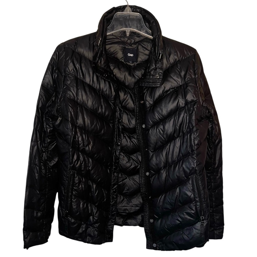 GAP Down Puffer Coat Women’s Black Lightweight Size Medium